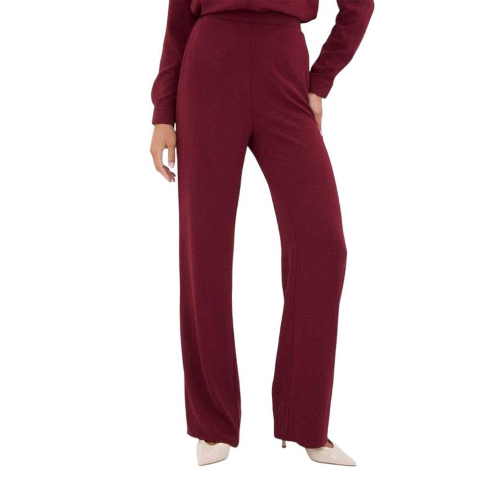 I Saw It First Womens/Ladies Wide Leg Pants / Burgundy